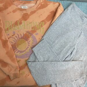 Billabong Girls Orange Tie-Dye Crewneck Sweater Size L.